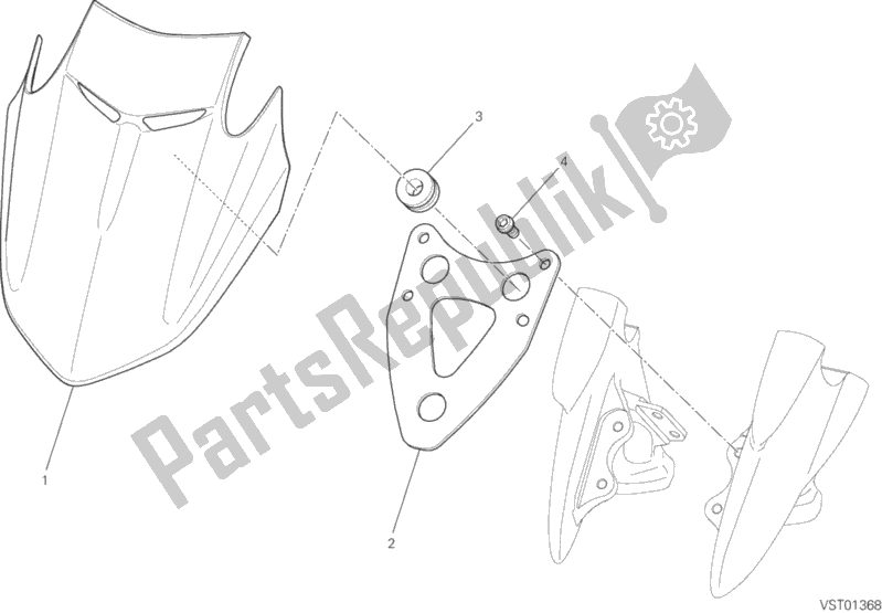 Todas las partes para Parabrisas de Ducati Diavel Carbon FL USA 1200 2015